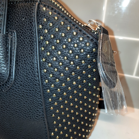 Mitztique Black w/ Gold Studded Purse Satchel Bag NWT - Picture 3 of 4